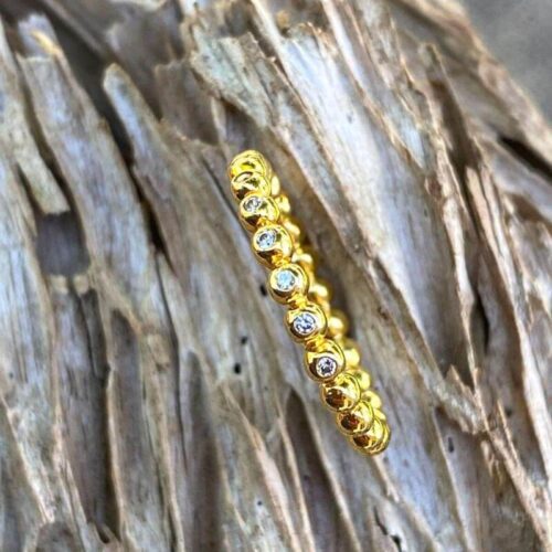 18 kt Yellow Gold Ring Set with 10 Diamond pcs