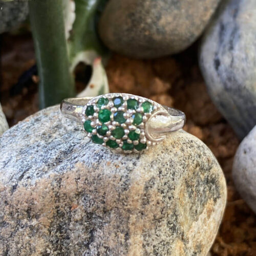 Sterling Silver Ring Set with Emerald