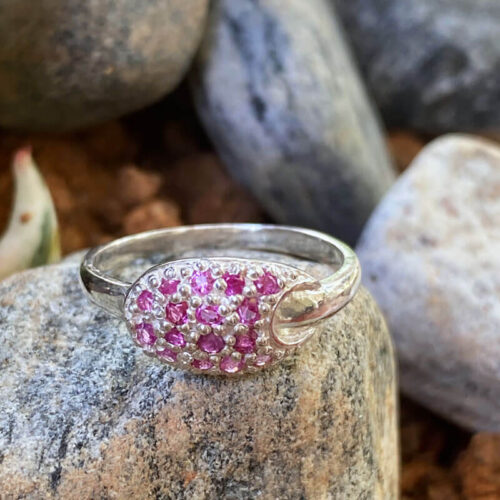 Sterling Silver Ring Set with Ruby